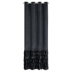 Eurofirany Záclona připravená na očka CARLI 140x250 Eurofirany velvet black frills zirconia