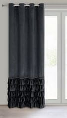 Eurofirany Záclona připravená na očka CARLI 140x250 Eurofirany velvet black frills zirconia