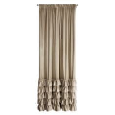 Eurofirany Záclona připravená na pásku CARLI 140x250 Eurofirany velvet dark beige frills zircons