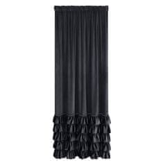 Eurofirany Záclona připravená na pásku CARLI 140x250 Eurofirany velvet black frills zircons