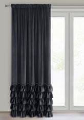 Eurofirany Záclona připravená na pásku CARLI 140x250 Eurofirany velvet black frills zircons