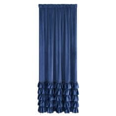 Eurofirany Záclona připravená na pásku CARLI 140x250 Eurofirany velvet navy blue frills zircons