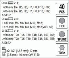 YATO sada Bitů imbus YATO torx XZN YT-0400 40 ks