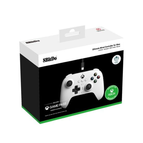 8BitDo 8BitDo Ultimate Wired Controller for Xbox Hall Effect White (XONE/XSX/PC)