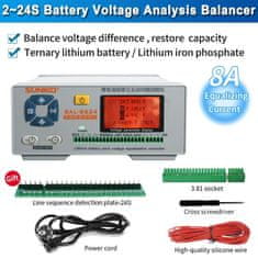 HADEX Bateriový balancér SUNKKO 2-24S 8A pro Li-Ion, LiFePO4 články BAL-8624