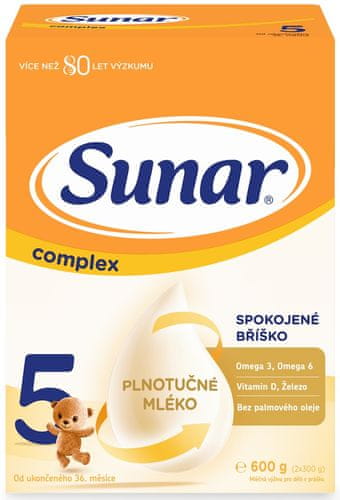 Sunar Complex 5 dětské mléko, 6 x 600 g