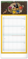 Grooters NOTIQUE Nástěnný rodinný plánovací kalendář Krteček 2025, 21 x 42 cm