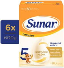 Sunar Complex 5 dětské mléko, 6 x 600 g