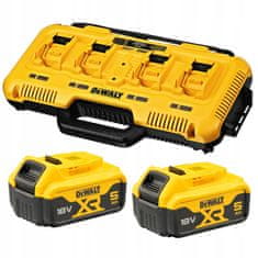 DeWalt DeWALT DCB104 4-portová vícenapěťová nabíječka + 2x DCB184 5Ah baterie