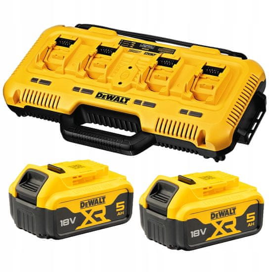 DeWalt DeWALT DCB104 4-portová vícenapěťová nabíječka + 2x DCB184 5Ah baterie