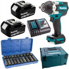 Makita Rázový klíč 700Nm 2x5Ah Makita DTW700RTJ zásuvky