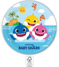 Procos Papírový talíř na párty 23cm Baby Shark -