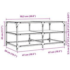 Vidaxl Konferenční stolek černá skleněná deska 98,5 x 50 x 45 cm ocel