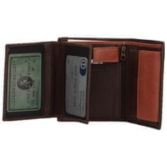 Delami Pánská kožená peněženka s výrazným prošíváním Tommaso, hnědá/koňaková