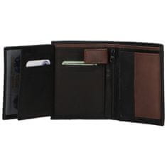 Delami Pánská kožená peněženka s výrazným prošíváním Tommaso, černá/hnědá