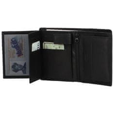 Delami Pánská kožená peněženka s výrazným prošíváním Tommaso, černá