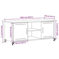 Vidaxl TV skříňka hořčicově žlutá 100,5 x 39 x 43,5 cm ocel