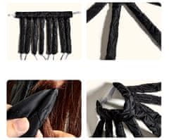 For Fun & Home Čelenka na natáčení vlasů Chobotnice, černá, saténový materiál, 50 cm