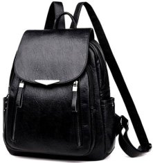 Camerazar Velký městský batoh z tvrdé kvalitní umělé kůže, černé barvy kování, 33x30x12 cm