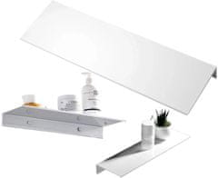 Camerazar Závěsná polička do koupelny a kuchyně, bílá, hliník, 40x12x4 cm