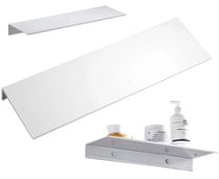 Camerazar Závěsná polička do koupelny a kuchyně, bílá, hliník, 30x12x4 cm