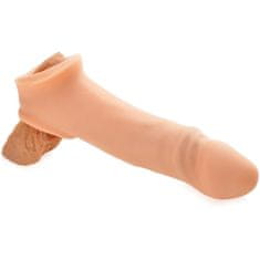 XSARA Hladký návlek zvětšující penis +5cm, cyberskin, stimulace g bodu - 71706668