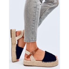 Boho sandály espadrille Black velikost 41