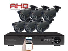 KAMERAK.cz 6 kamerový AHD set WN6-58A 2Mpx 1080p, H.265, CZ menu