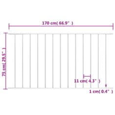 Vidaxl Plotový dílec ocel s práškovým lakem 1,7 x 0,75 cm bílý