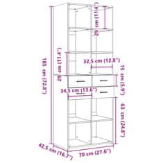 Vidaxl Skříň highboard šedá sonoma 70 x 42,5 x 185 cm kompozitní dřevo