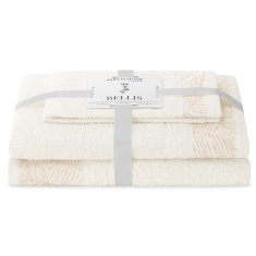 AmeliaHome Sada 3 ks ručníků BELLIS klasický styl krémová, velikost 30x50+50x90+70x130