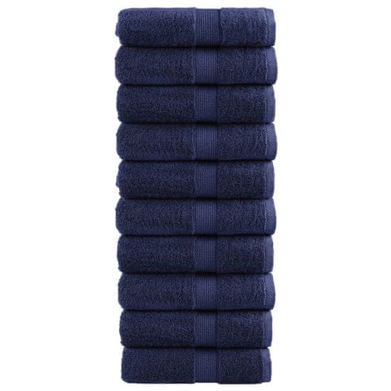 Vidaxl Premium ručníky SOLUND 10 ks navy modré 30x50 cm 600 g/m²