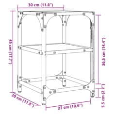 Vidaxl Konferenční stolky průhledná skleněná deska 2ks 30x30x45cm ocel