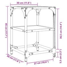 Vidaxl Konferenční stolek průhledná skleněná deska 30x30x45 cm ocel