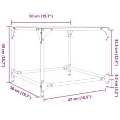 Vidaxl Konferenční stolky průhledná skleněná deska 2ks 50x50x40cm ocel