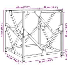 Vidaxl Konferenční stolek průhledná skleněná deska 40x40x41 cm ocel