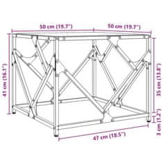 Vidaxl Konferenční stolek průhledná skleněná deska 50x50x41 cm ocel
