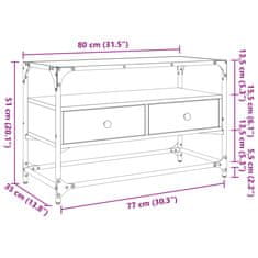 Vidaxl TV skříňka se skleněnou deskou černá 80 x 35 x 51 cm kompozit