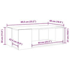 Vidaxl Konferenční stolek dub sonoma 89,5x48x30 cm kompozitní dřevo