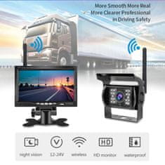 Xtech Bezdrátový digitální parkovací a couvací set XPZ-WD1, 12V-24V, 7" LCD + 1x kamera