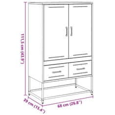 Vidaxl Skříň highboard hořčicově žlutá 68x39x111,5 cm ocel