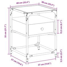 Vidaxl Noční stolky 2 ks dub sonoma 40 x 40 x 55 cm kompozitní dřevo