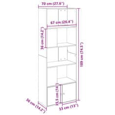 Vidaxl Knihovna dub sonoma 70 x 36 x 189 cm kompozitní dřevo