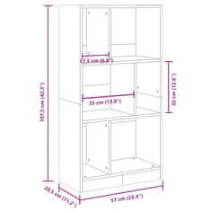 Vidaxl Knihovna betonově šedá 57 x 28,5 x 107,5 cm kompozitní dřevo