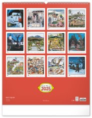 Grooters NOTIQUE Nástěnný kalendář Josef Lada 2025, 48 x 56 cm