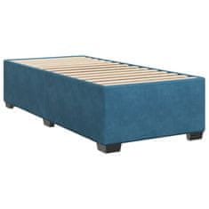 Vidaxl Box spring postel s matrací modrá 90 x 200 cm samet