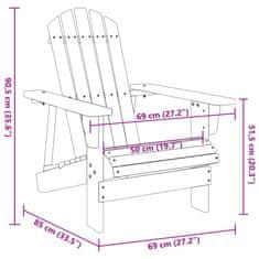 Vidaxl Židle Adirondack bílá 69 x 85 x 90,5 cm masivní jedle