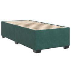 Vidaxl Box spring postel s matrací tmavě zelená 100x200 cm samet