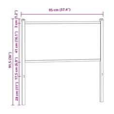 Vidaxl Čelo postele kouřový dub 90 cm kompozitní dřevo a ocel