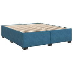 Vidaxl Box spring postel s matrací modrá 200 x 200 cm samet